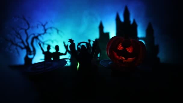 Horror View Van Halloween Viering — Stockvideo