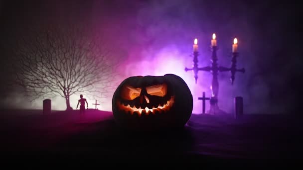 Horor Pohled Halloweenské Oslavy — Stock video