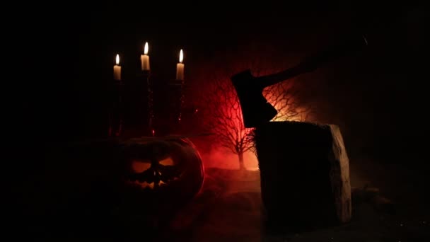 Horor Pohled Halloweenské Oslavy — Stock video