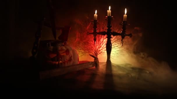 Horror Kilátás Halloween Ünneplés — Stock videók