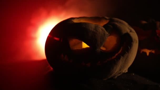 Ужасный Взгляд Празднование Хэллоуина — стоковое видео