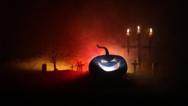 Horor Pohled Halloweenské Oslavy — Stock video