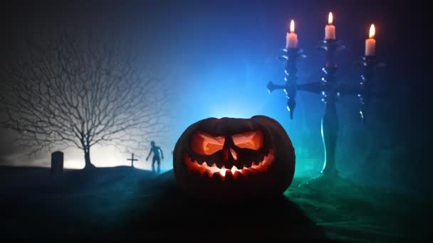 Horror View Van Halloween Viering — Stockvideo