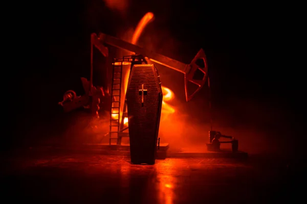Koncepcja Kryzysu Przemyśle Naftowym Kryzys Giełdzie Ropy Covid Światową Pandemię — Zdjęcie stockowe