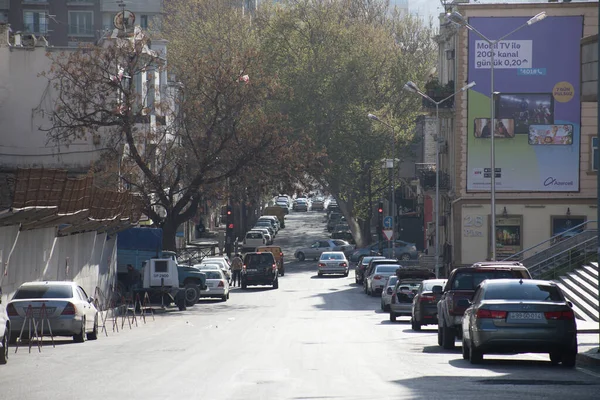 Baku Azerbaijan Nisan 2020 Bakü Azerbaycan Şehir Merkezi Gündüz Vakti — Stok fotoğraf