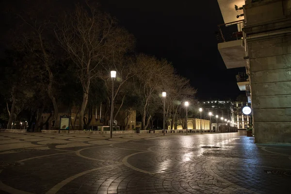 Baku Azerbaijan Abril 2020 Centro Bakú Azerbaiyán Calles Vacías Bakú — Foto de Stock