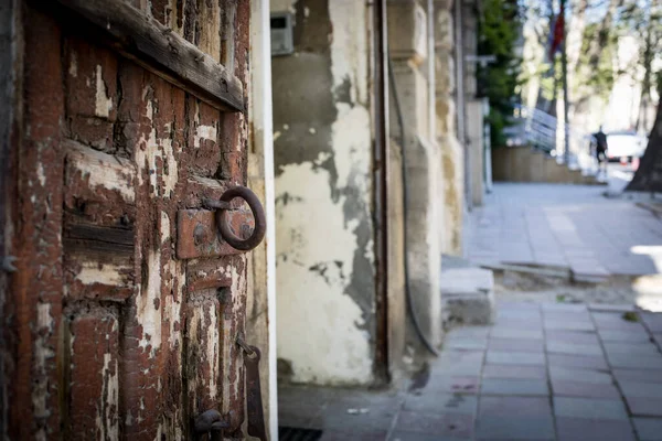 Vintage Tür Selektiven Fokus Schuss Ins Freie Baku Aserbaidschan — Stockfoto