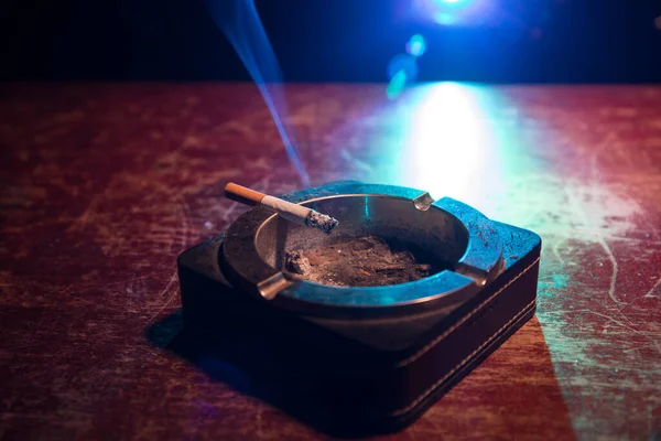 Não Conceito Fumar Decoração Mesa Arte Criativa Com Cigarros Cigarros — Fotografia de Stock