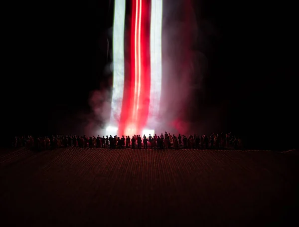 Belarus Presidential Elections Protest White Red Colored Light Symbol Belarus — Stock Photo, Image