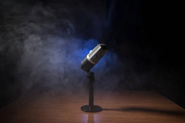 Microfoon Voor Geluid Muziek Karaoke Audio Studio Podium Mic Technologie — Stockfoto