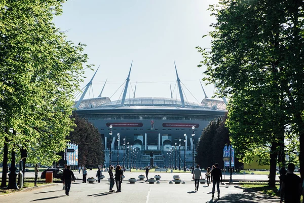 ¡Snt! Petersburg, Rusia - 18.05.2018, Gazprom Zenith estadio de fútbol Copa del Mundo 2018 — Foto de Stock