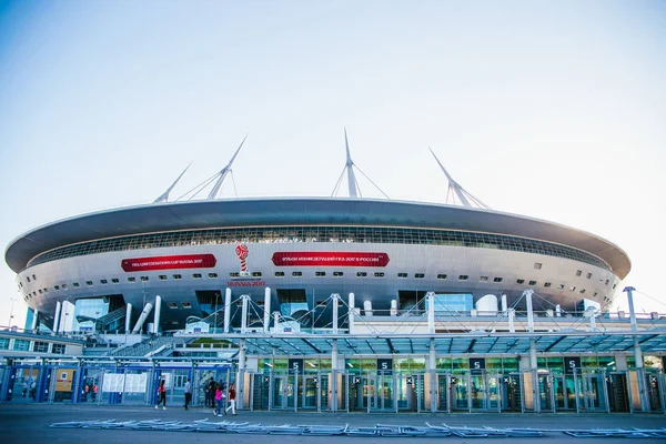 Snt. Petersburg, Rússia - 18.05.2018, Gazprom Zenith arena futebol estádio Copa do Mundo 2018 — Fotografia de Stock