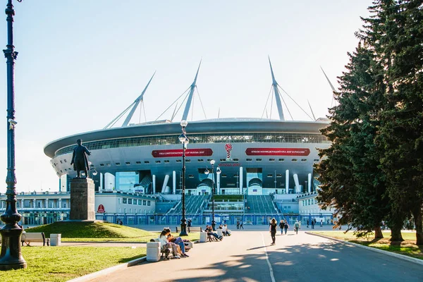 ¡Snt! Petersburg, Rusia - 18.05.2018, Gazprom Zenith estadio de fútbol Copa del Mundo 2018 — Foto de Stock