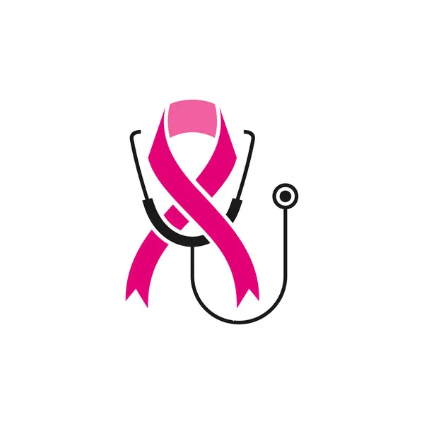 Жіночий Логотип Раку Молочної Залози — стоковий вектор
