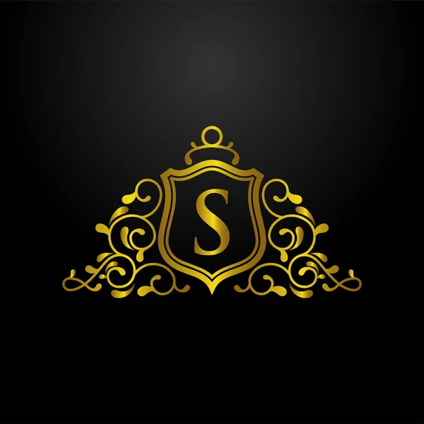 Luxus Shield logó — Stock Vector