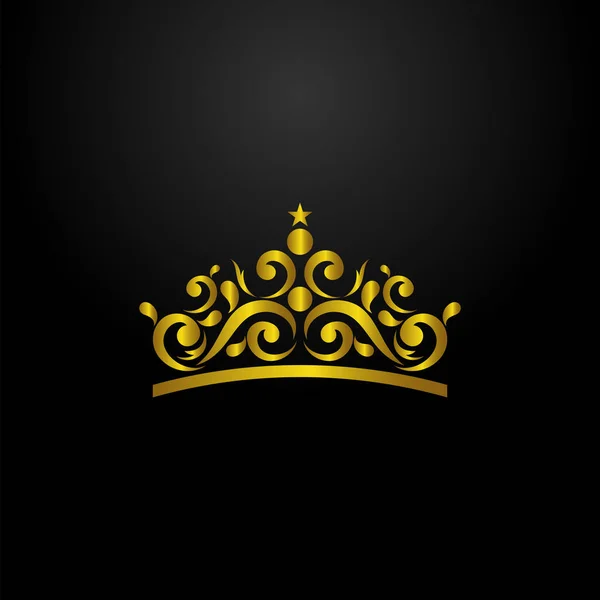 Luxus korona logó — Stock Vector