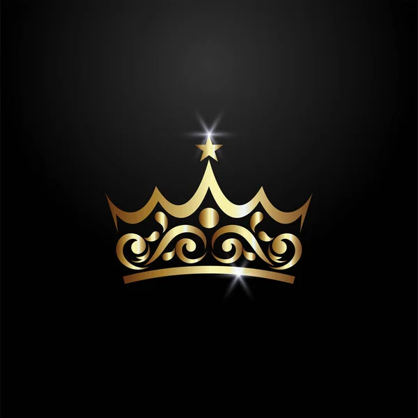 Lüks Crown Logo — Stok Vektör