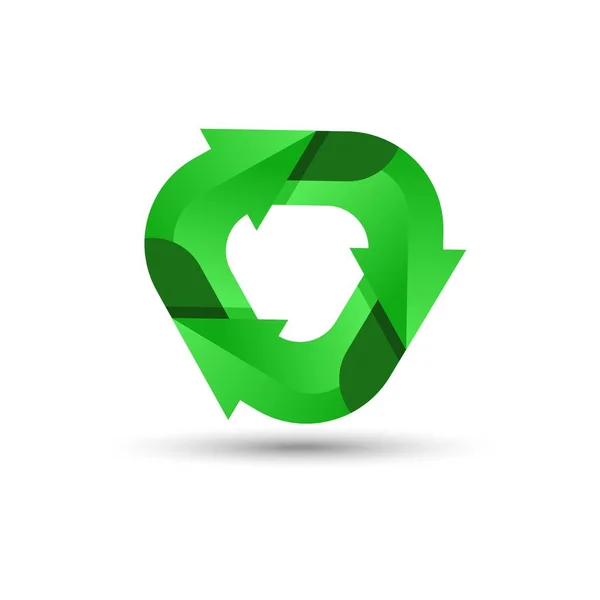 Logotipo de reciclagem verde — Vetor de Stock