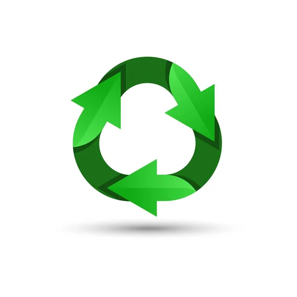 Grön återvinning logotyp — Stock vektor