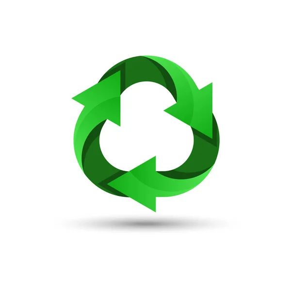 緑のリサイクルのロゴ — ストックベクタ