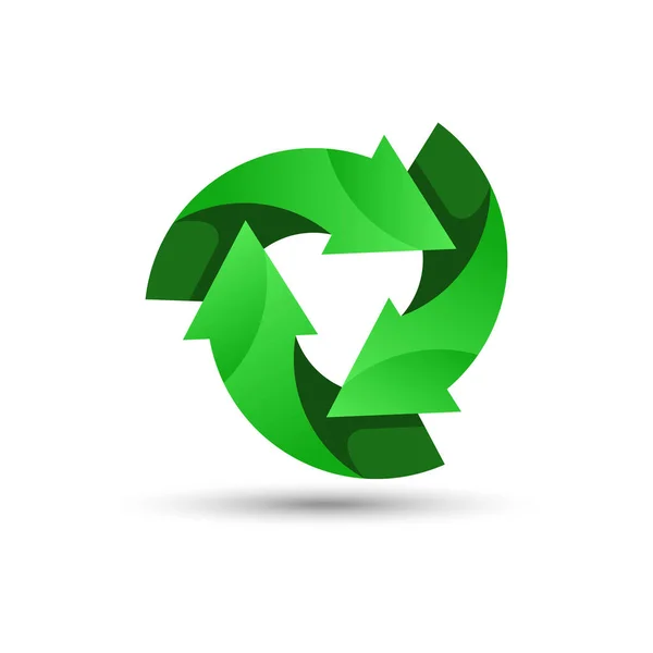Grønn resirkuleringslogo – stockvektor