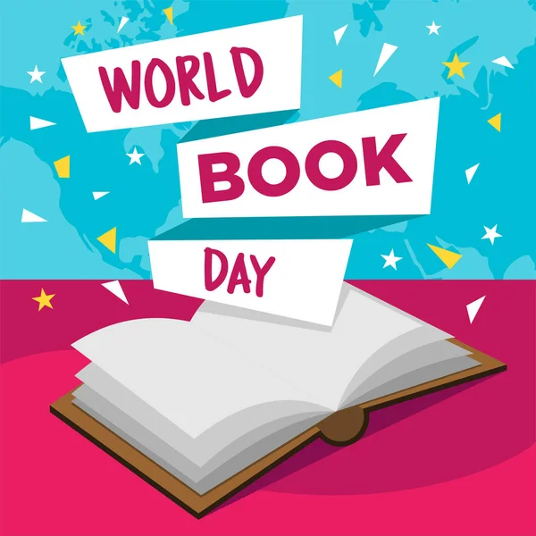 Mutlu dünya kitap günü — Stok Vektör