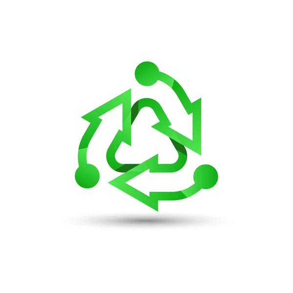 Logotipo de reciclagem verde Vetores De Stock Royalty-Free