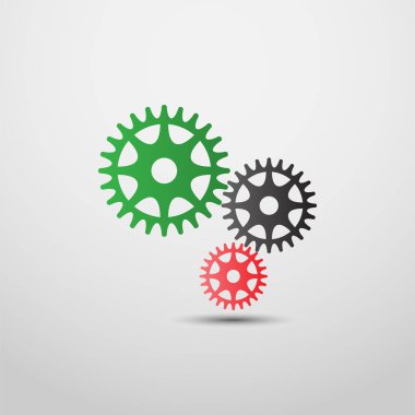 Gears'ı simge vektör renkli tarzı