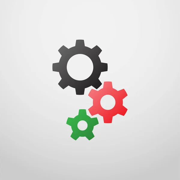 Gears icon vector in colorful style — Stock Vector