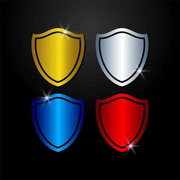 Vetor de escudo. símbolo de proteção e segurança — Vetor de Stock