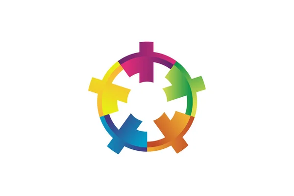 Conceito Abstrato Para Logotipo Colorido Das Pessoas Comunidade Pessoas Símbolo Vetor De Stock