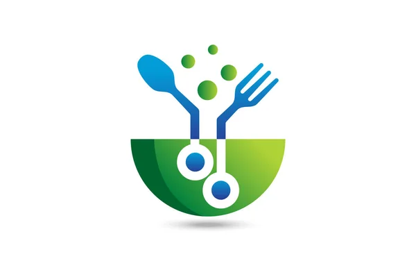 Logotipo da tecnologia alimentar — Vetor de Stock