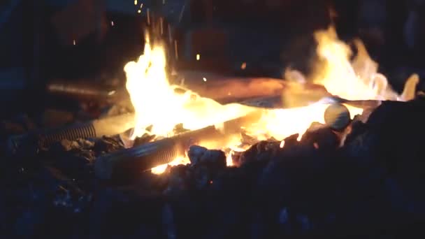 Пожар Forge — стоковое видео