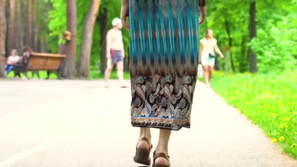 Una Mujer Vestido Largo — Vídeo de stock