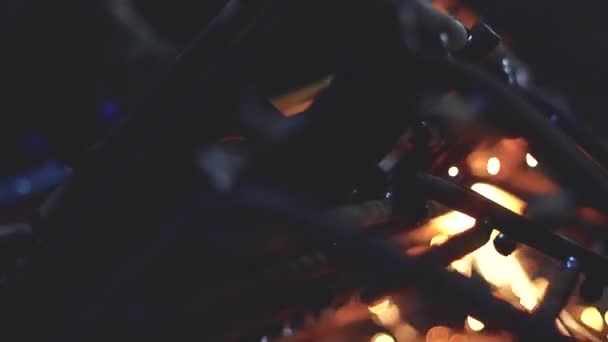 Зварювальні Роботи Зварювальна Сталь Розсіяним Іскровим Освітлювальним Димом — стокове відео