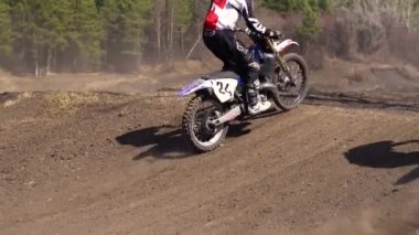 Novokuzneck, Rusya - 21.04.2018: motocross yarışmalar