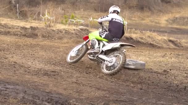 Novokuzneck Rusland 2018 Motorcross Wedstrijden — Stockvideo