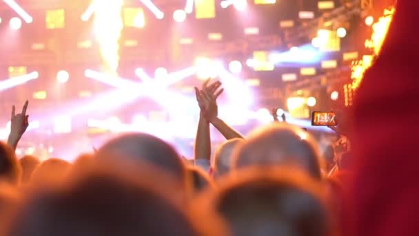 Menschen Bei Einem Rockkonzert — Stockvideo