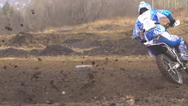 Novokuzneck Russland 2018 Motocross Wettbewerbe — Stockvideo