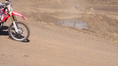 Novokuzneck, Rusya - 21.04.2018: motocross yarışmalar