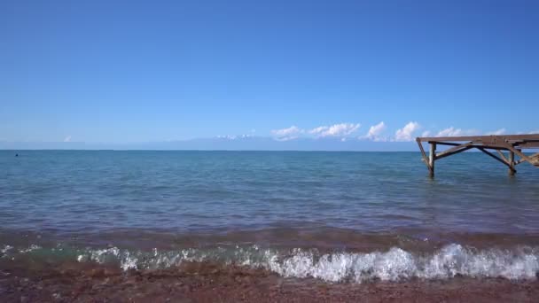 Panorama Del Horizonte Del Mar Calma — Vídeos de Stock