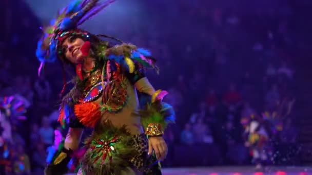 Novokuzneck Rússia 2018 Menina Traje Carnaval — Vídeo de Stock