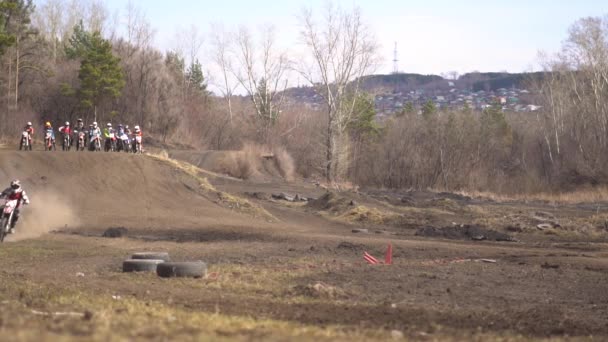 Novokuzneck Ryssland 2018 Motocross Tävlingar — Stockvideo