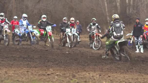 Novokuzneck Russia 2018 Motocross Competitions — Stock Video