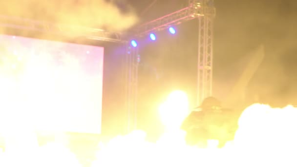 Novokuzneck Russland 2018 Feuershow Auf Der Straße — Stockvideo