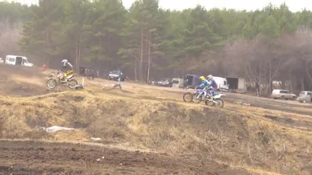 Novokuzneck Russland 2018 Motocross Wettbewerbe — Stockvideo