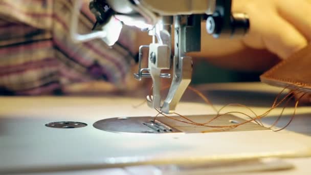 Tailor Sews Machine — Stock Video