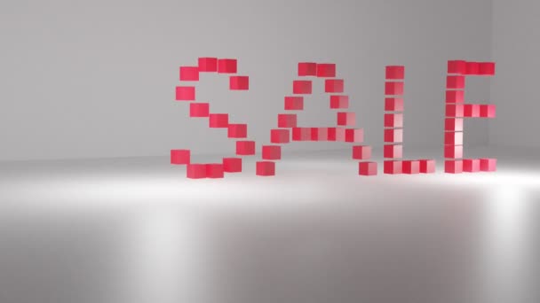 3D анимированная распродажа букв — стоковое видео