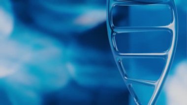 parlayan Dna molekülünün dönen 3d işlenmiş loopable animasyon