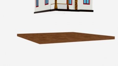 3D modeli için tam bir görünüm iplik bir konut binasının